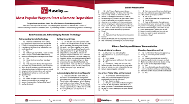 Most Popular Opening Questions for Remote Depositions (non-print)